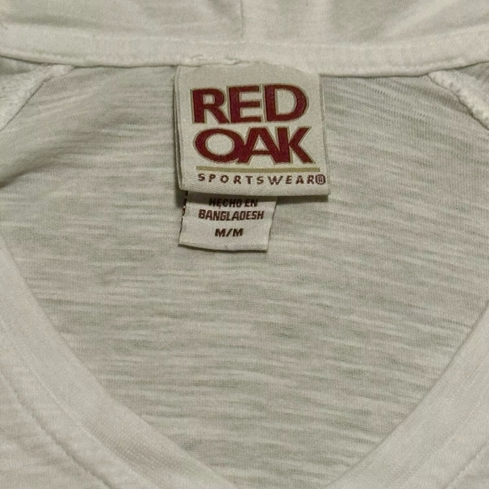 VTG Red Oak Womens Indiana Hoosiers Football White Pullover Hoodie Shirt Medium - Picture 3 of 5